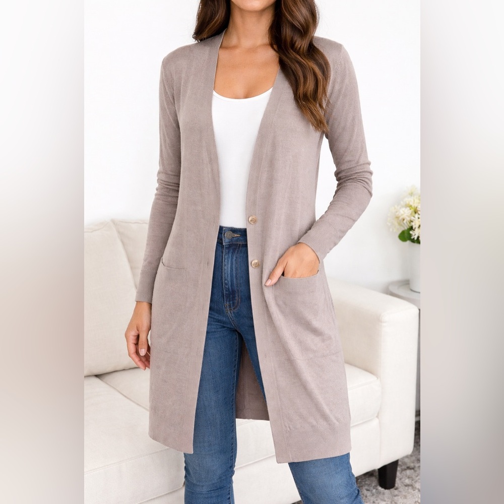 NAADAM Beige Cashmere Knit Cardigan